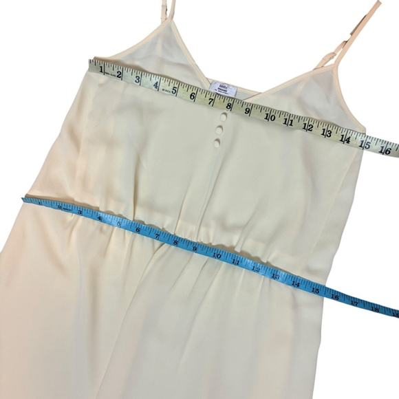 Aritzia Slip Dress Midi Lace Trim Yellow Size Little Moon - Picture 9 of 15